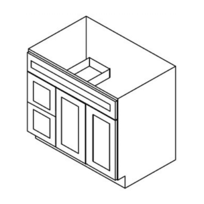 Matrix Midtown Grey (TG) – 2 Left Drawers 2 Door Vanity Sink Base Cabinet