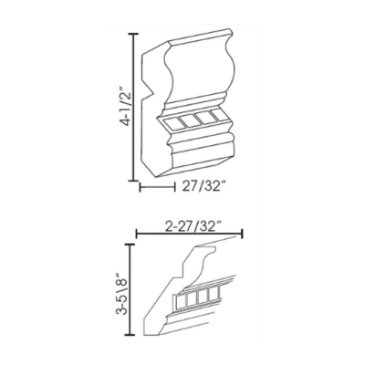 Matrix Uptown White (TW) – Crown Molding w/ Dentil Detail