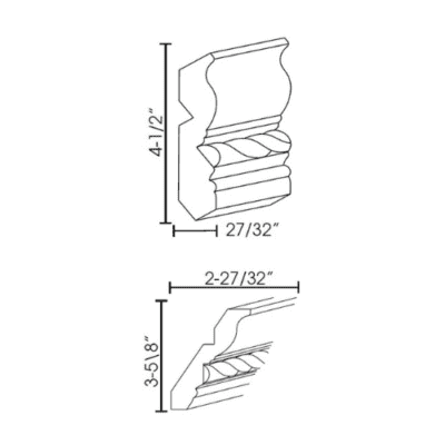 Matrix Uptown White (TW) – Crown Molding w/ Rope Detail
