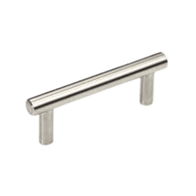 Builder Grade White Shaker – Round Cabinet Pull in Brushed Nickel