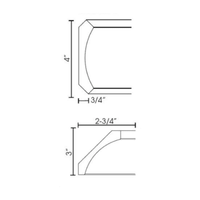 Matrix Uptown White (TW) – Crown Molding with Large Cove Detail