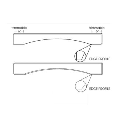 Matrix Townplace Crema (TQ) –  Arched Valance w/Decorative Edge – Trimmable 6″ Each Side